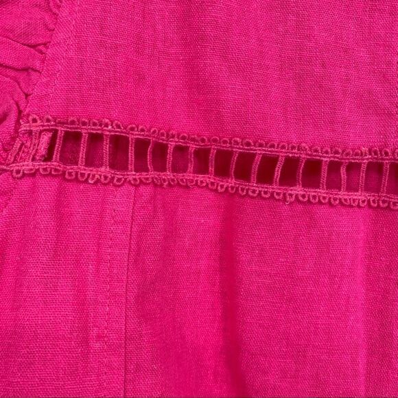 🐇 BP Crop Top Shirt Blouse Ruffle Sleeve Pink Medium - Picture 7 of 8